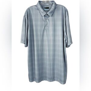 PGA Tour Men’s Polo Grey Plaid Golf Shirt XL